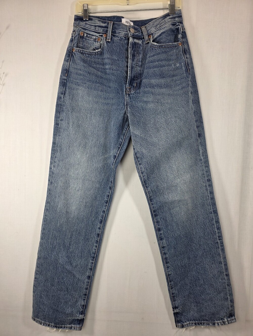 PISTOLA Cassie Super High Rise Straight Jeans Serpentine Vintage 28 Button Fly